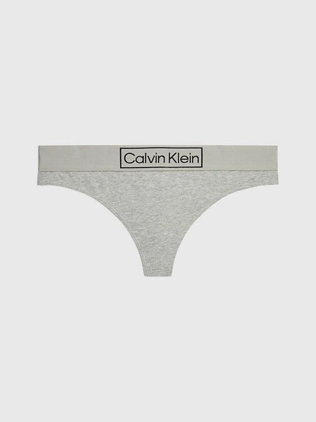 Calvin Klein USA Reimagined Heritage Womens Thong Grey 9506428-TO